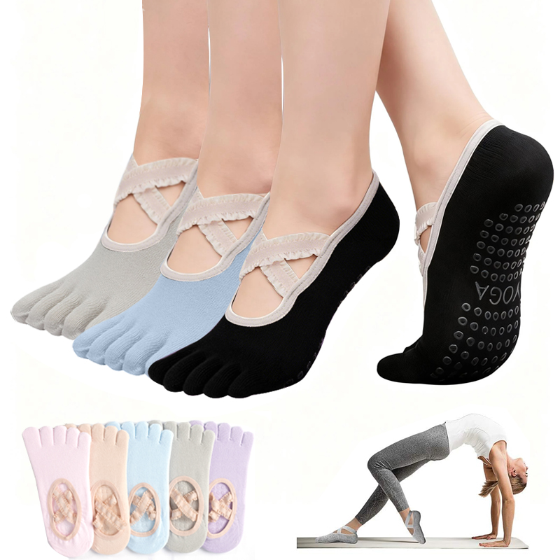 No Show Sock Women - Calcetines de Pilates Antideslizantes para Mujer,