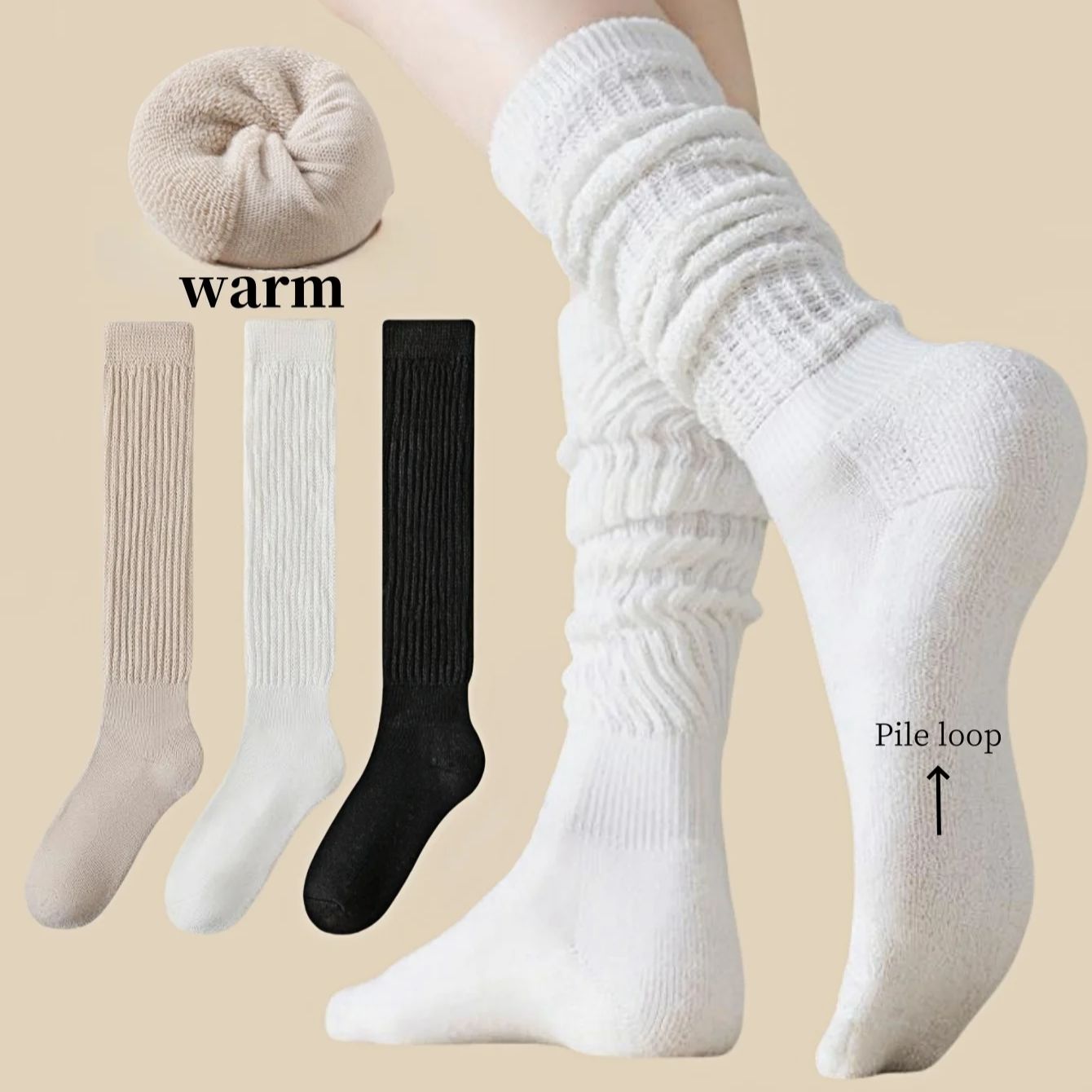 Grip Sock Yoga - Calcetines Altos hasta la Rodilla para